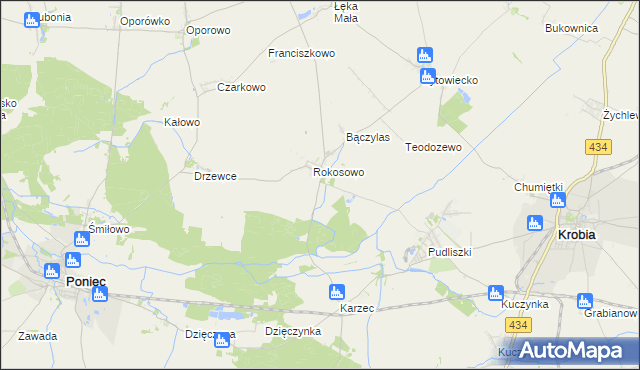 mapa Rokosowo Osada, Rokosowo Osada na mapie Targeo