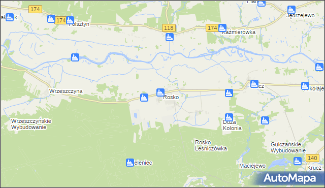mapa Rosko, Rosko na mapie Targeo
