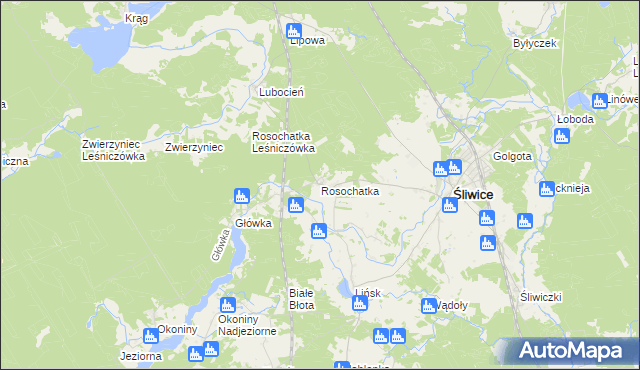 mapa Rosochatka, Rosochatka na mapie Targeo