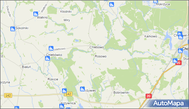mapa Rosowo, Rosowo na mapie Targeo