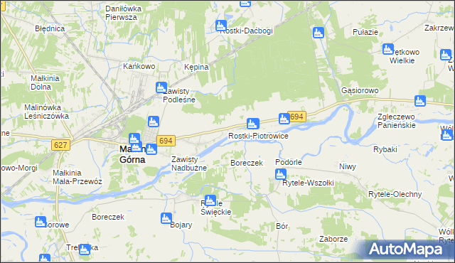 mapa Rostki-Piotrowice, Rostki-Piotrowice na mapie Targeo