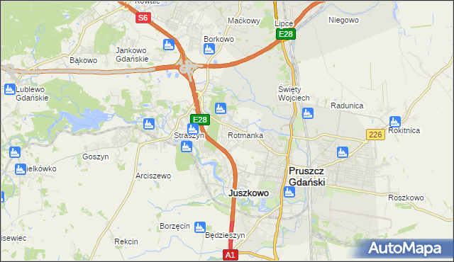 mapa Rotmanka, Rotmanka na mapie Targeo