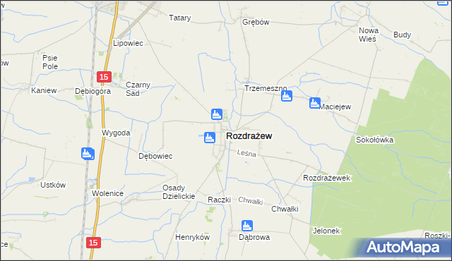 mapa Rozdrażew, Rozdrażew na mapie Targeo