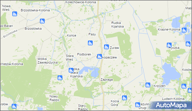 mapa Rozkopaczew, Rozkopaczew na mapie Targeo