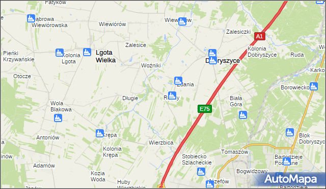 mapa Rożny, Rożny na mapie Targeo
