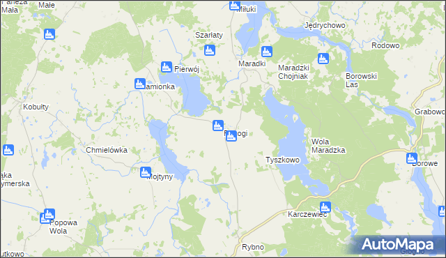 mapa Rozogi gmina Sorkwity, Rozogi gmina Sorkwity na mapie Targeo