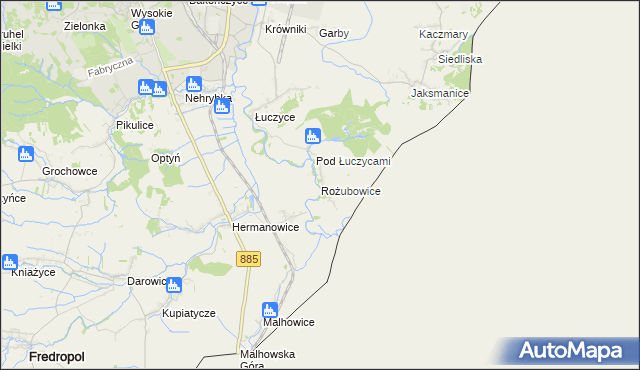 mapa Rożubowice, Rożubowice na mapie Targeo