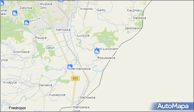 mapa Rożubowice, Rożubowice na mapie Targeo