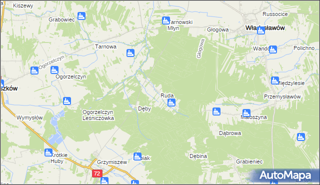 mapa Ruda gmina Tuliszków, Ruda gmina Tuliszków na mapie Targeo