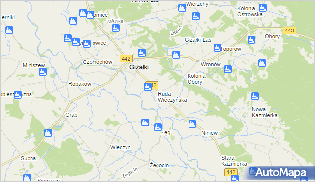 mapa Ruda Wieczyńska, Ruda Wieczyńska na mapie Targeo