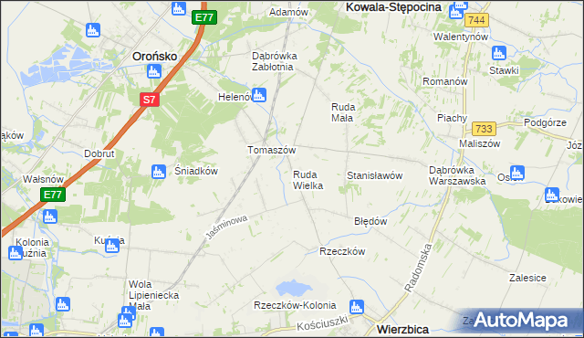 mapa Ruda Wielka, Ruda Wielka na mapie Targeo