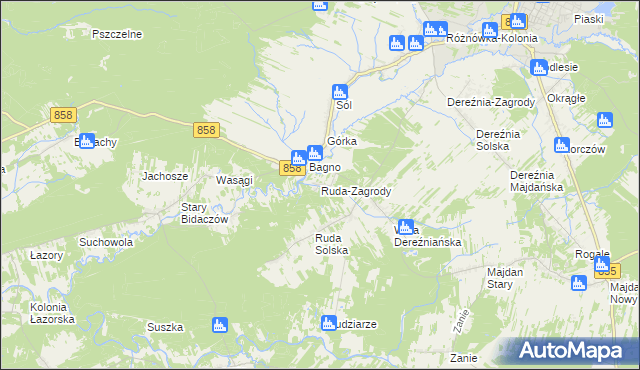 mapa Ruda-Zagrody, Ruda-Zagrody na mapie Targeo