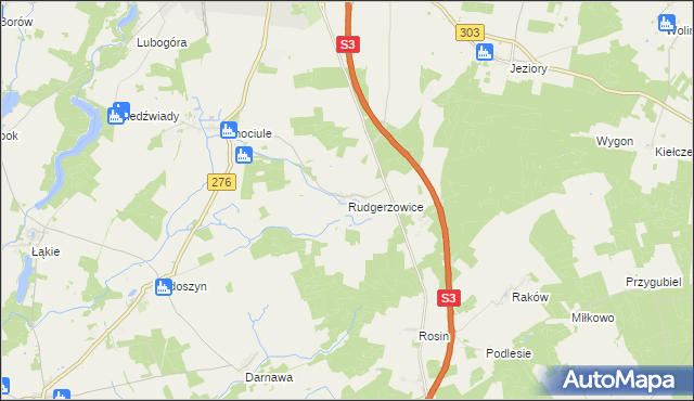 mapa Rudgerzowice, Rudgerzowice na mapie Targeo