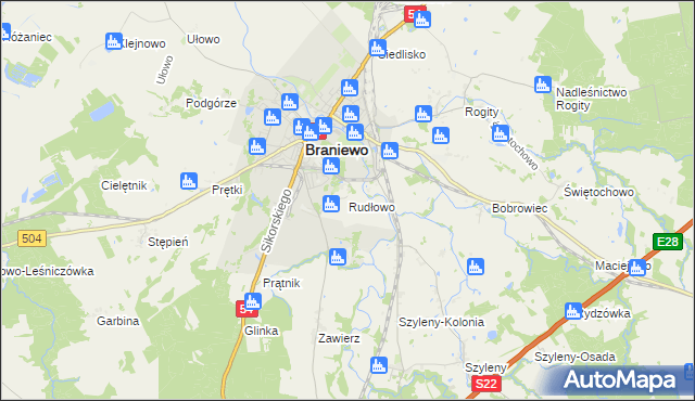 mapa Rudłowo, Rudłowo na mapie Targeo
