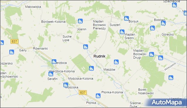 mapa Rudnik powiat krasnostawski, Rudnik powiat krasnostawski na mapie Targeo