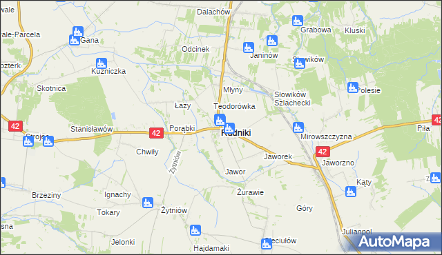 mapa Rudniki powiat oleski, Rudniki powiat oleski na mapie Targeo