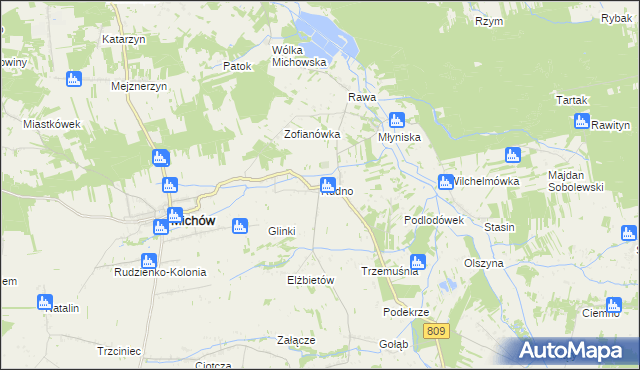 mapa Rudno gmina Michów, Rudno gmina Michów na mapie Targeo