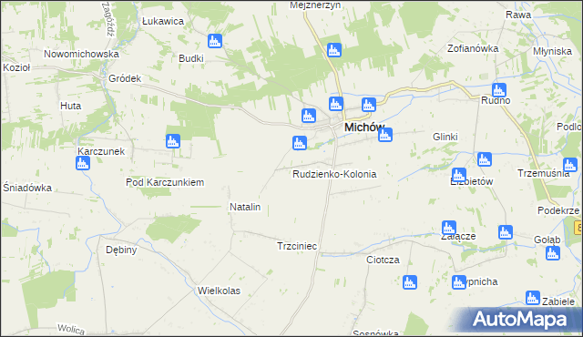 mapa Rudzienko-Kolonia, Rudzienko-Kolonia na mapie Targeo