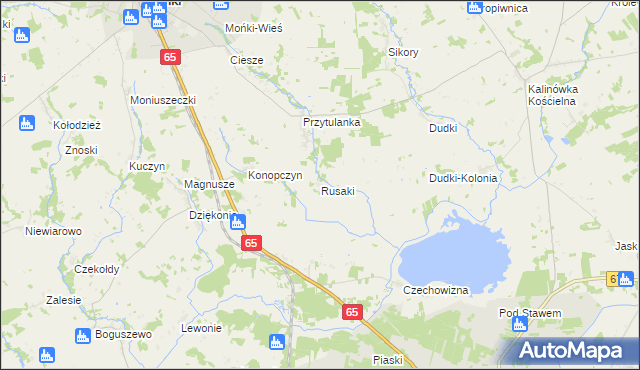 mapa Rusaki, Rusaki na mapie Targeo