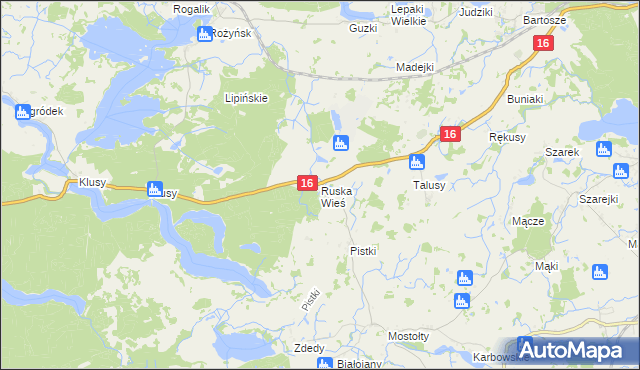 mapa Ruska Wieś gmina Ełk, Ruska Wieś gmina Ełk na mapie Targeo