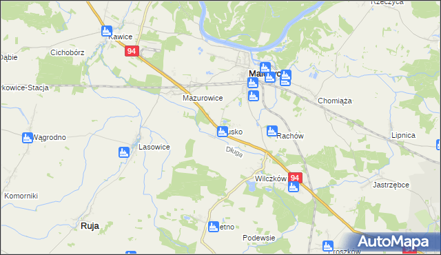 mapa Rusko gmina Malczyce, Rusko gmina Malczyce na mapie Targeo