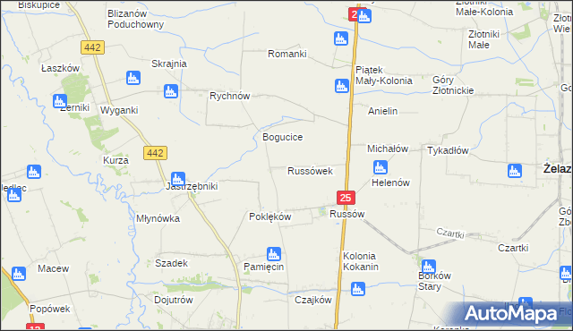 mapa Russówek, Russówek na mapie Targeo