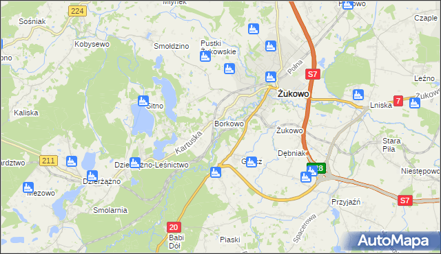 mapa Rutki gmina Żukowo, Rutki gmina Żukowo na mapie Targeo