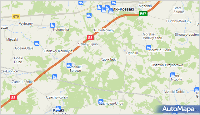 mapa Rutki-Jatki, Rutki-Jatki na mapie Targeo