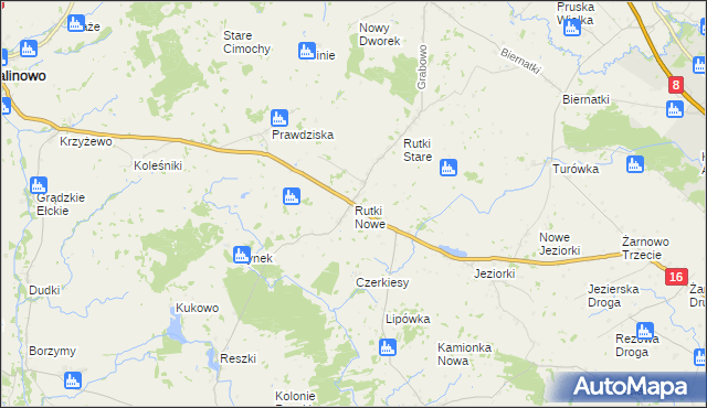 mapa Rutki Nowe, Rutki Nowe na mapie Targeo