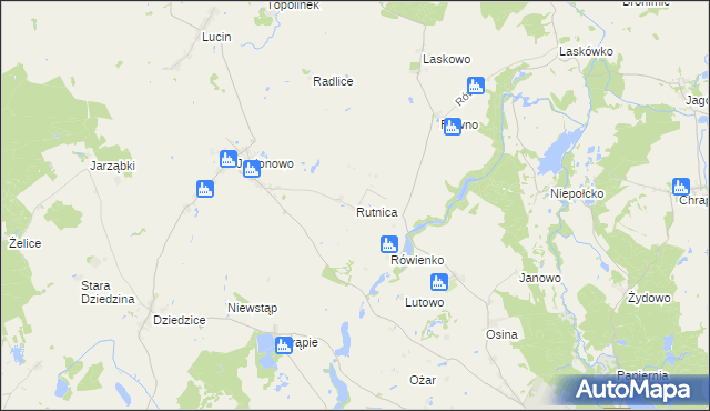mapa Rutnica, Rutnica na mapie Targeo