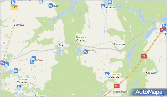 mapa Rutwica, Rutwica na mapie Targeo