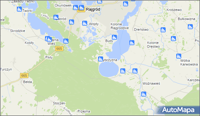 mapa Rybczyzna, Rybczyzna na mapie Targeo