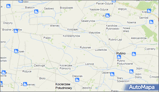 mapa Rybionek, Rybionek na mapie Targeo