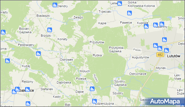 mapa Rybka, Rybka na mapie Targeo