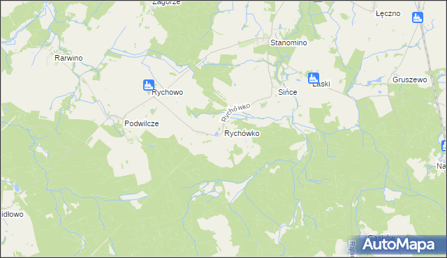 mapa Rychówko, Rychówko na mapie Targeo