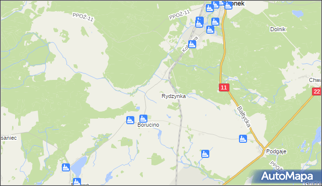 mapa Rydzynka, Rydzynka na mapie Targeo