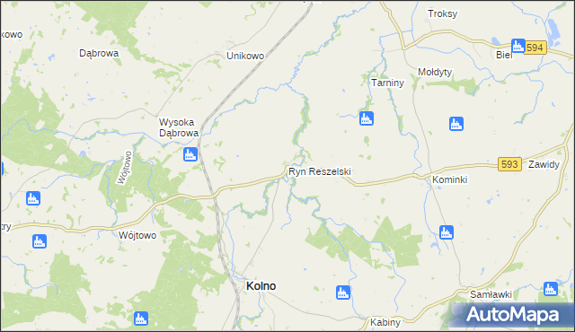mapa Ryn Reszelski, Ryn Reszelski na mapie Targeo