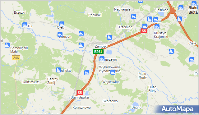 mapa Rynarzewo, Rynarzewo na mapie Targeo