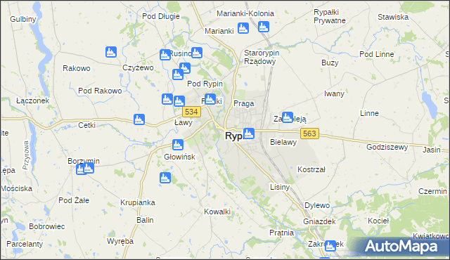 mapa Rypin, Rypin na mapie Targeo