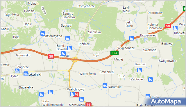 mapa Ryś, Ryś na mapie Targeo