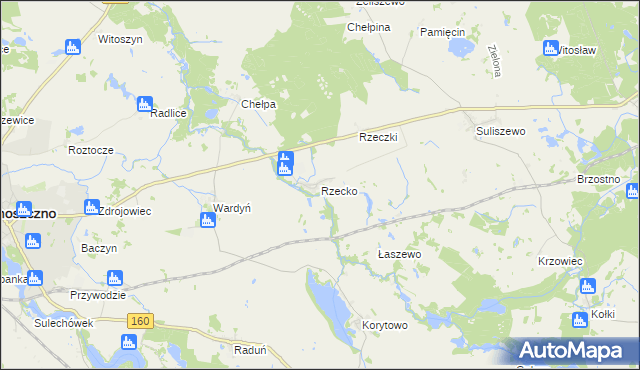 mapa Rzecko, Rzecko na mapie Targeo