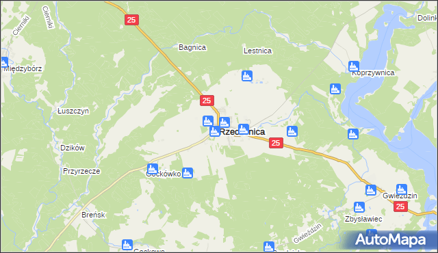 mapa Rzeczenica, Rzeczenica na mapie Targeo