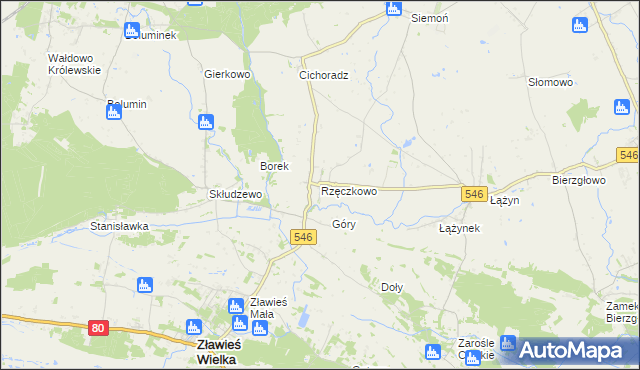mapa Rzęczkowo, Rzęczkowo na mapie Targeo