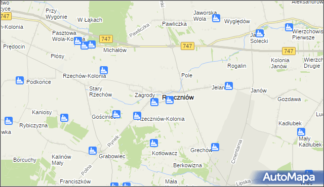 mapa Rzeczniów, Rzeczniów na mapie Targeo
