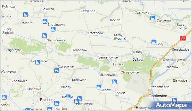 mapa Rzemienowice, Rzemienowice na mapie Targeo