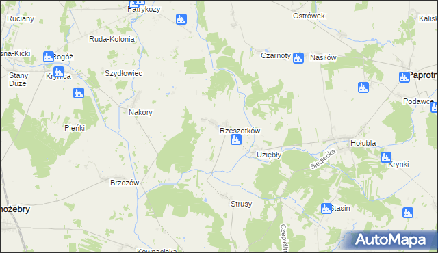 mapa Rzeszotków, Rzeszotków na mapie Targeo