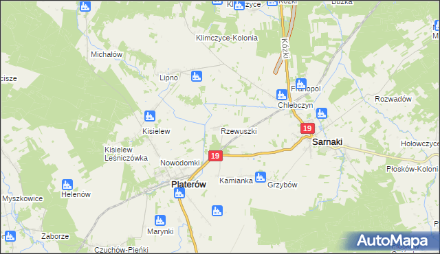 mapa Rzewuszki, Rzewuszki na mapie Targeo