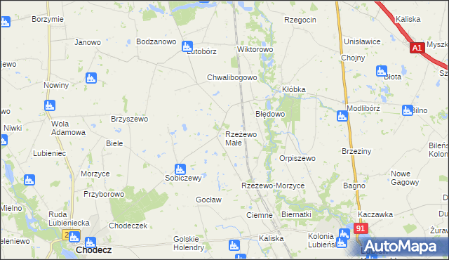 mapa Rzeżewo Małe, Rzeżewo Małe na mapie Targeo