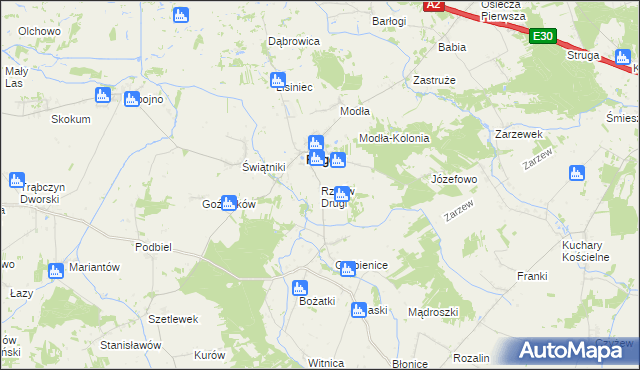 mapa Rzgów Drugi, Rzgów Drugi na mapie Targeo