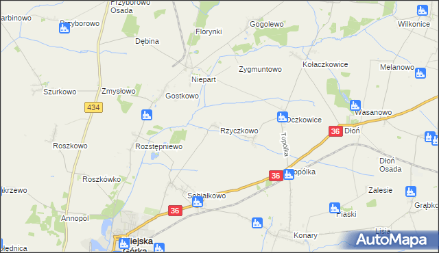 mapa Rzyczkowo, Rzyczkowo na mapie Targeo